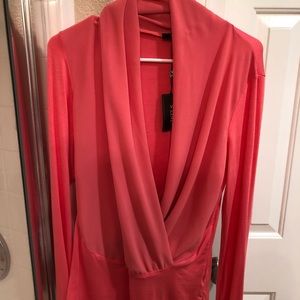 Plunging neckline blouse